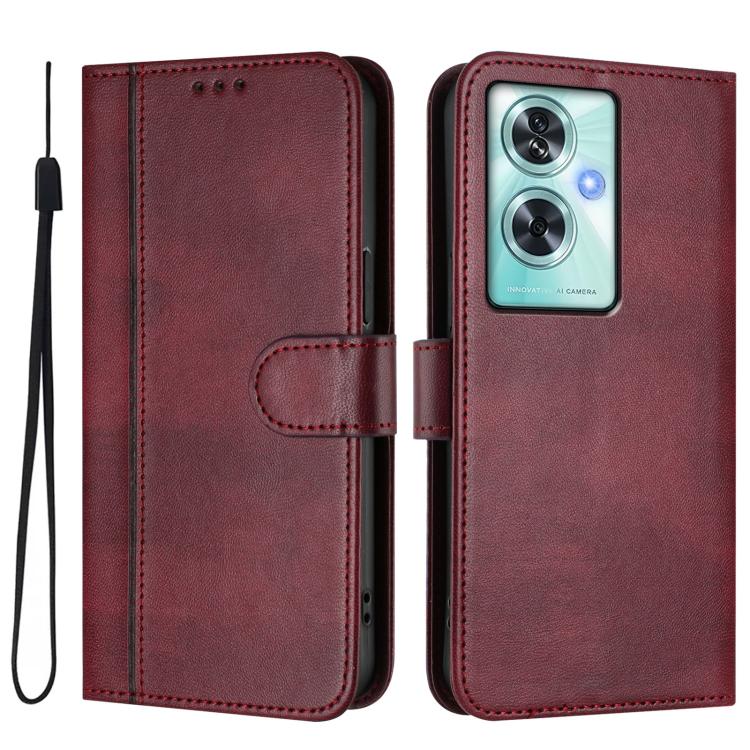 For OnePlus Nord N30 SE Line Splicing Buckle Retro Leather Phone Case