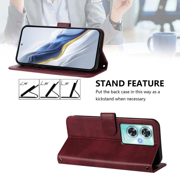 For OnePlus Nord N30 SE Line Splicing Buckle Retro Leather Phone Case