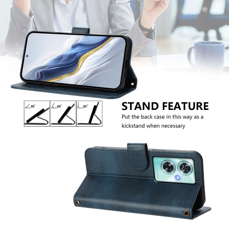 For OnePlus Nord N30 SE Line Splicing Buckle Retro Leather Phone Case