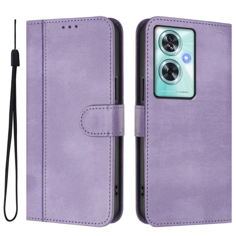 For OnePlus Nord N30 SE Line Splicing Buckle Retro Leather Phone Case