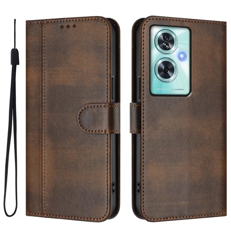 For OnePlus Nord N30 SE Line Splicing Buckle Retro Leather Phone Case