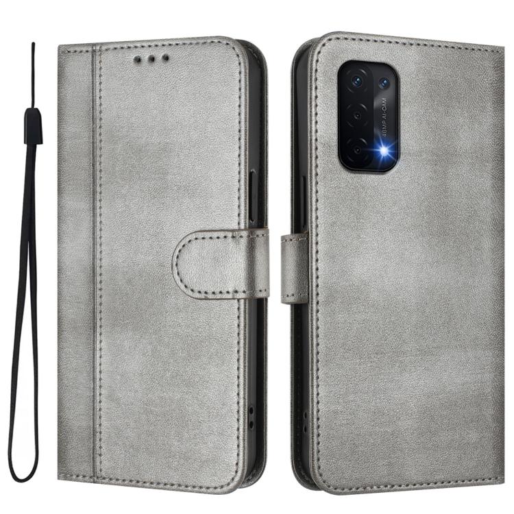 For OnePlus Nord N200 5G Line Splicing Buckle Retro Leather Phone Case