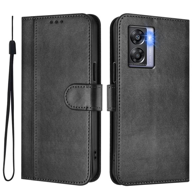 For OnePlus Nord N300 Line Splicing Buckle Retro Leather Phone Case