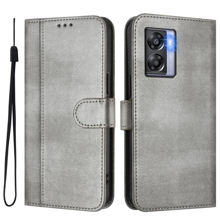 For OnePlus Nord N300 Line Splicing Buckle Retro Leather Phone Case