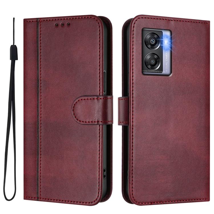 For OnePlus Nord N300 Line Splicing Buckle Retro Leather Phone Case