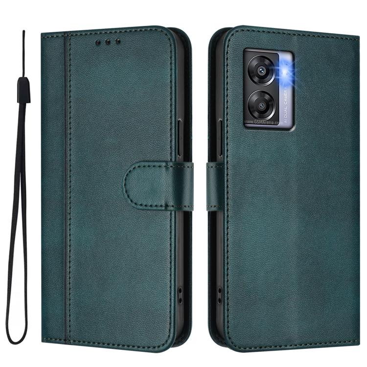For OnePlus Nord N300 Line Splicing Buckle Retro Leather Phone Case