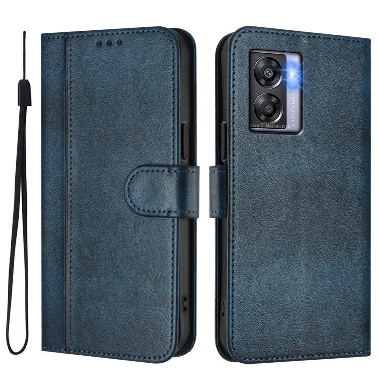 For OnePlus Nord N300 Line Splicing Buckle Retro Leather Phone Case