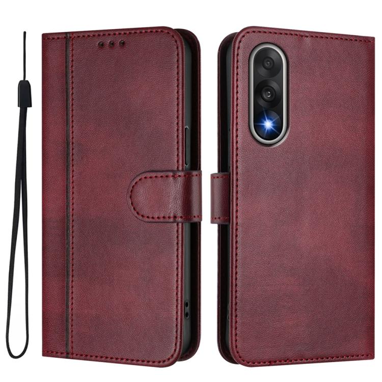 For OnePlus Ace 5 Ultra Line Splicing Buckle Retro Leather Phone Case