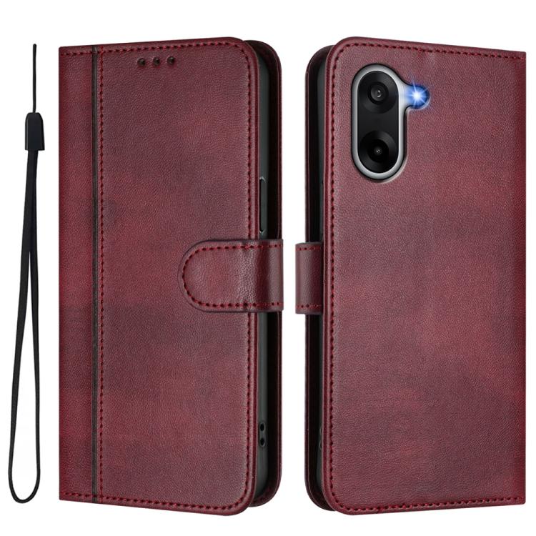 For OnePlus Ace 5 Racing Line Splicing Buckle Retro Leather Phone Case