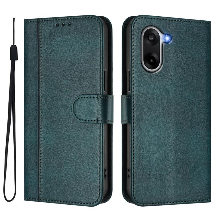 For OnePlus Ace 5 Racing Line Splicing Buckle Retro Leather Phone Case