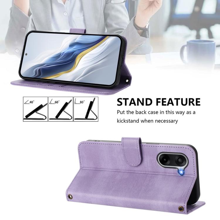 For OnePlus Ace 5 Racing Line Splicing Buckle Retro Leather Phone Case