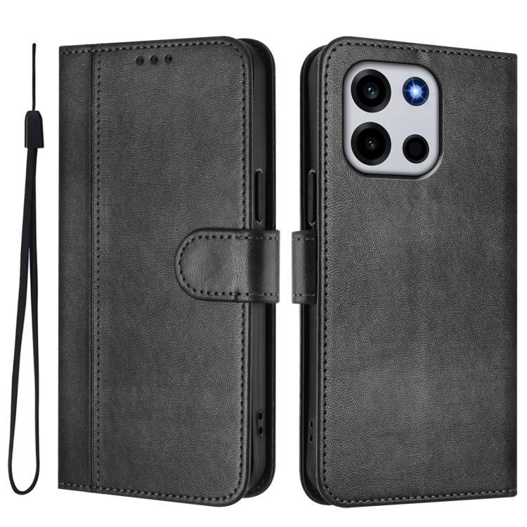 For OnePlus Turbo 6 / Turbo 6V Line Splicing Buckle Retro Leather Phone Case