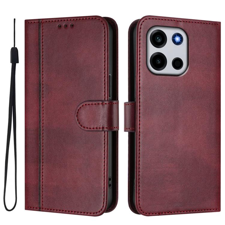 For OnePlus Turbo 6 / Turbo 6V Line Splicing Buckle Retro Leather Phone Case