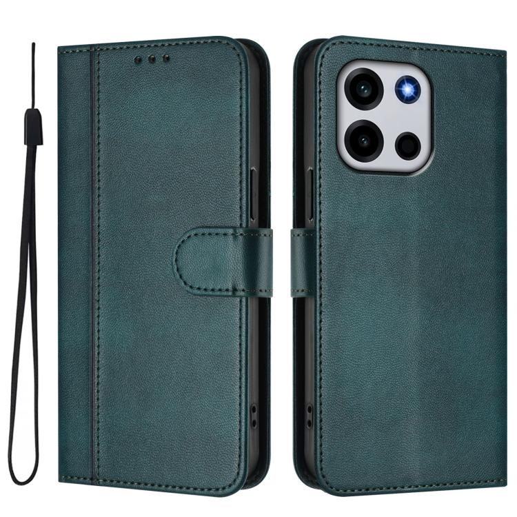 For OnePlus Turbo 6 / Turbo 6V Line Splicing Buckle Retro Leather Phone Case
