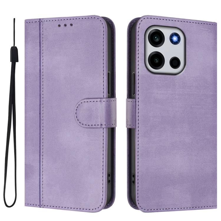 For OnePlus Turbo 6 / Turbo 6V Line Splicing Buckle Retro Leather Phone Case