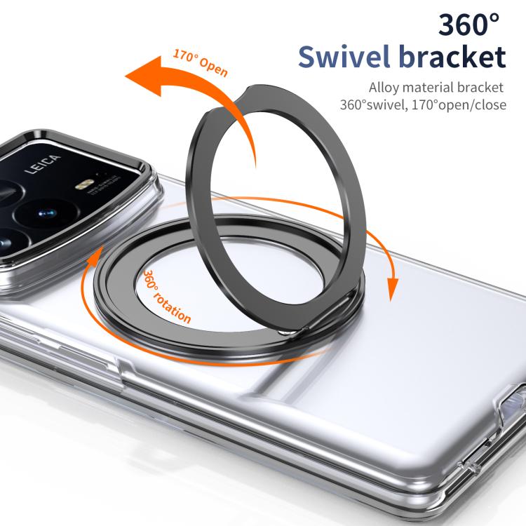 For Xiaomi Mix Fold 4 Integrated Ice-feel High-transparency 360-Degree Rotating Stand MagSafe Folding Phone Case