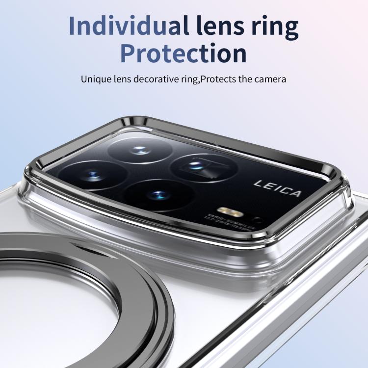 For Xiaomi Mix Fold 4 Integrated Ice-feel High-transparency 360-Degree Rotating Stand MagSafe Folding Phone Case