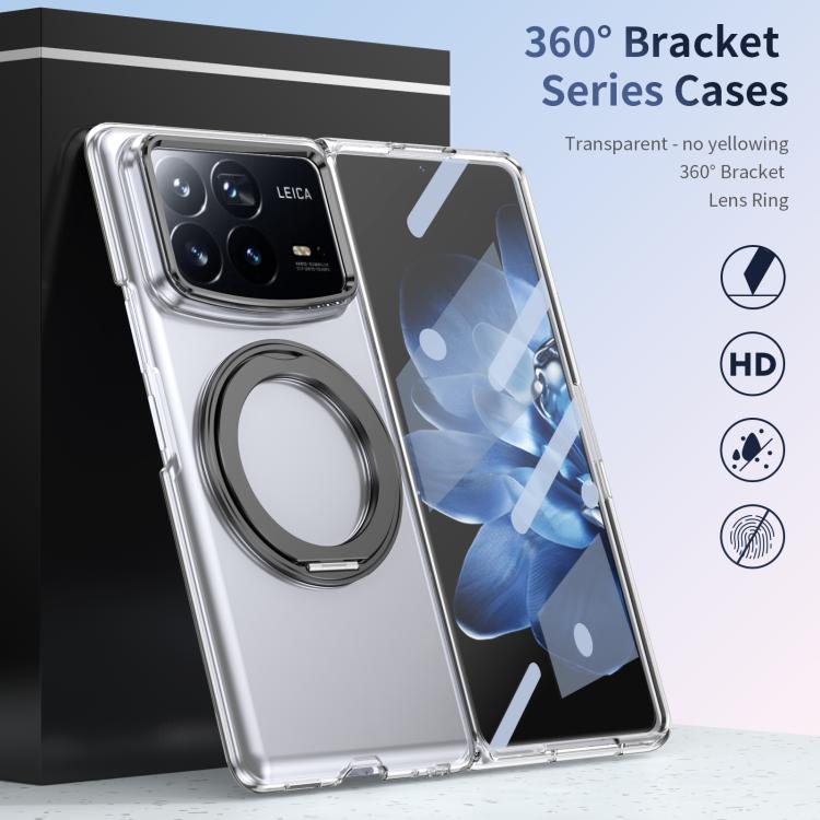 For Xiaomi Mix Fold 4 Integrated Ice-feel High-transparency 360-Degree Rotating Stand MagSafe Folding Phone Case