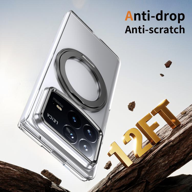 For Xiaomi Mix Fold 4 Integrated Ice-feel High-transparency 360-Degree Rotating Stand MagSafe Folding Phone Case