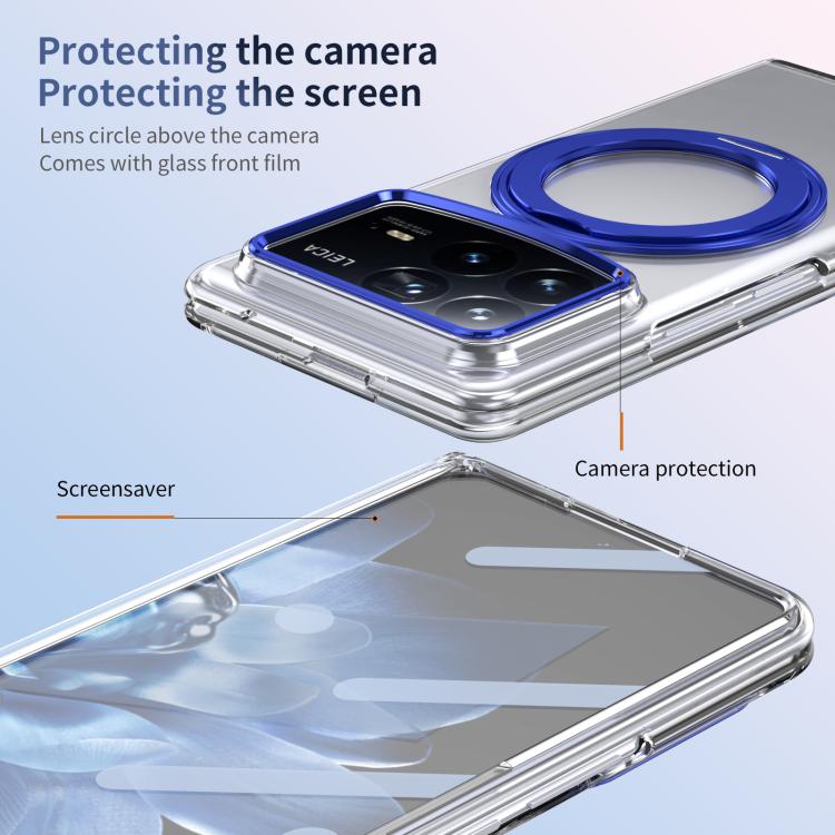 For Xiaomi Mix Fold 4 Integrated Ice-feel High-transparency 360-Degree Rotating Stand MagSafe Folding Phone Case