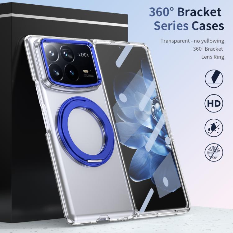 For Xiaomi Mix Fold 4 Integrated Ice-feel High-transparency 360-Degree Rotating Stand MagSafe Folding Phone Case