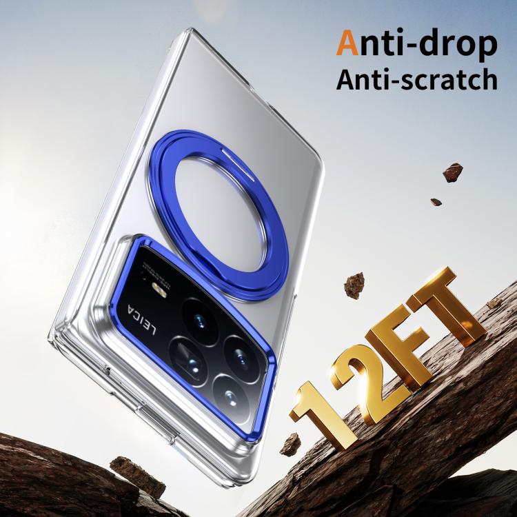 For Xiaomi Mix Fold 4 Integrated Ice-feel High-transparency 360-Degree Rotating Stand MagSafe Folding Phone Case