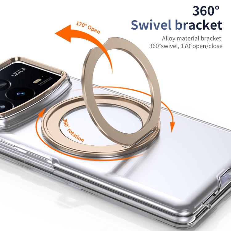 For Xiaomi Mix Fold 4 Integrated Ice-feel High-transparency 360-Degree Rotating Stand MagSafe Folding Phone Case