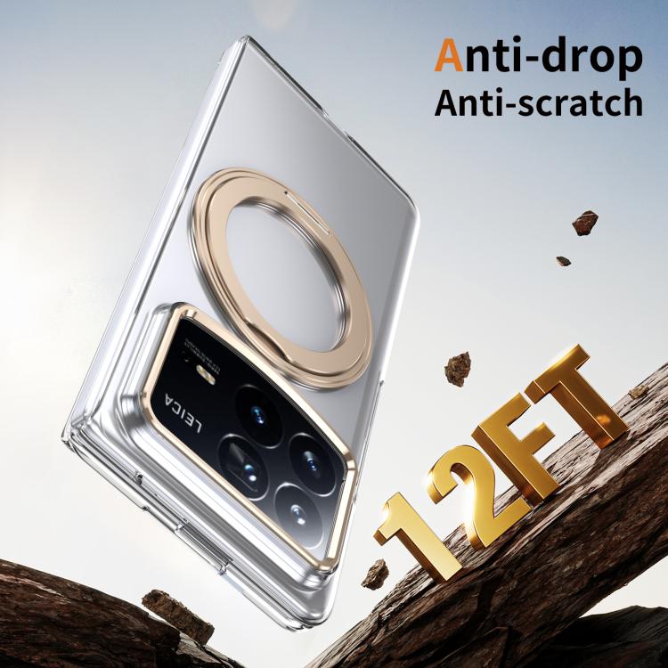 For Xiaomi Mix Fold 4 Integrated Ice-feel High-transparency 360-Degree Rotating Stand MagSafe Folding Phone Case