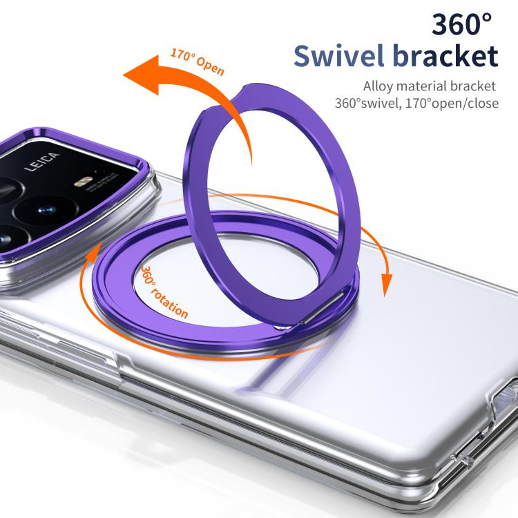 For Xiaomi Mix Fold 4 Integrated Ice-feel High-transparency 360-Degree Rotating Stand MagSafe Folding Phone Case