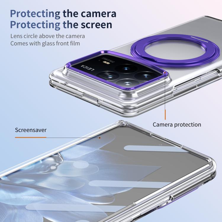 For Xiaomi Mix Fold 4 Integrated Ice-feel High-transparency 360-Degree Rotating Stand MagSafe Folding Phone Case