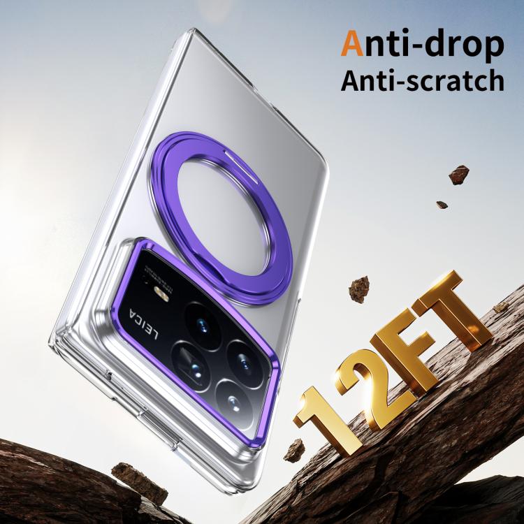 For Xiaomi Mix Fold 4 Integrated Ice-feel High-transparency 360-Degree Rotating Stand MagSafe Folding Phone Case