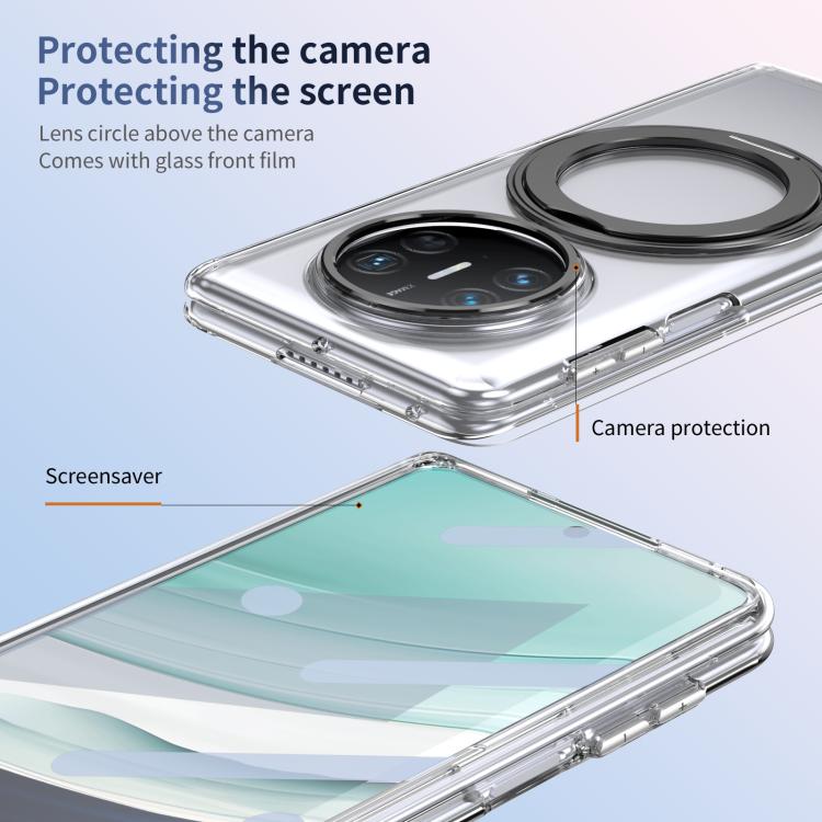 For Huawei Mate X5 Integrated Ice-feel High-transparency 360-Degree Rotating Stand MagSafe Folding Phone Case