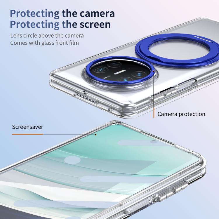 For Huawei Mate X5 Integrated Ice-feel High-transparency 360-Degree Rotating Stand MagSafe Folding Phone Case