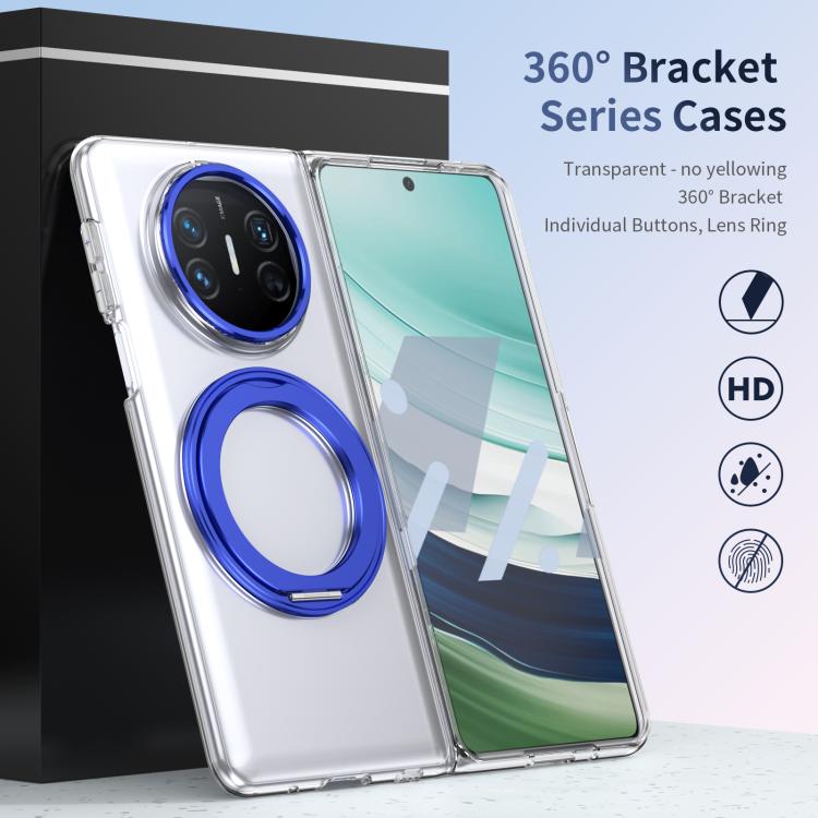 For Huawei Mate X5 Integrated Ice-feel High-transparency 360-Degree Rotating Stand MagSafe Folding Phone Case