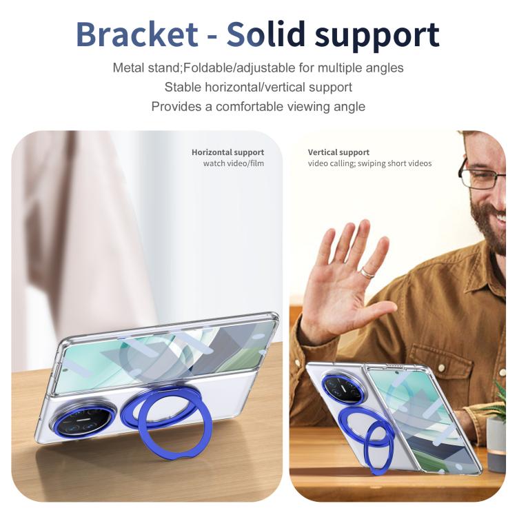 For Huawei Mate X5 Integrated Ice-feel High-transparency 360-Degree Rotating Stand MagSafe Folding Phone Case