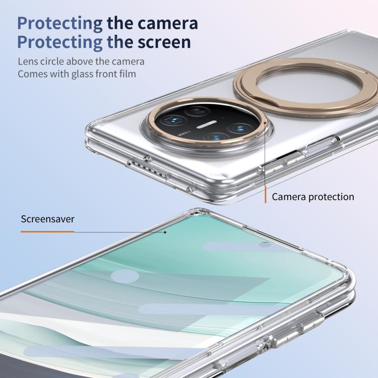 For Huawei Mate X5 Integrated Ice-feel High-transparency 360-Degree Rotating Stand MagSafe Folding Phone Case