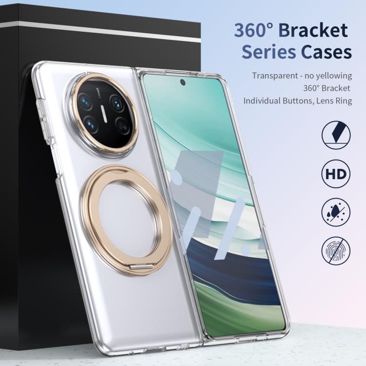 For Huawei Mate X5 Integrated Ice-feel High-transparency 360-Degree Rotating Stand MagSafe Folding Phone Case