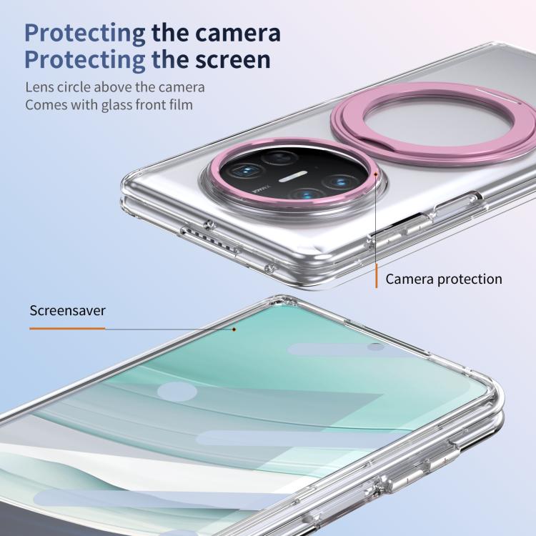 For Huawei Mate X5 Integrated Ice-feel High-transparency 360-Degree Rotating Stand MagSafe Folding Phone Case