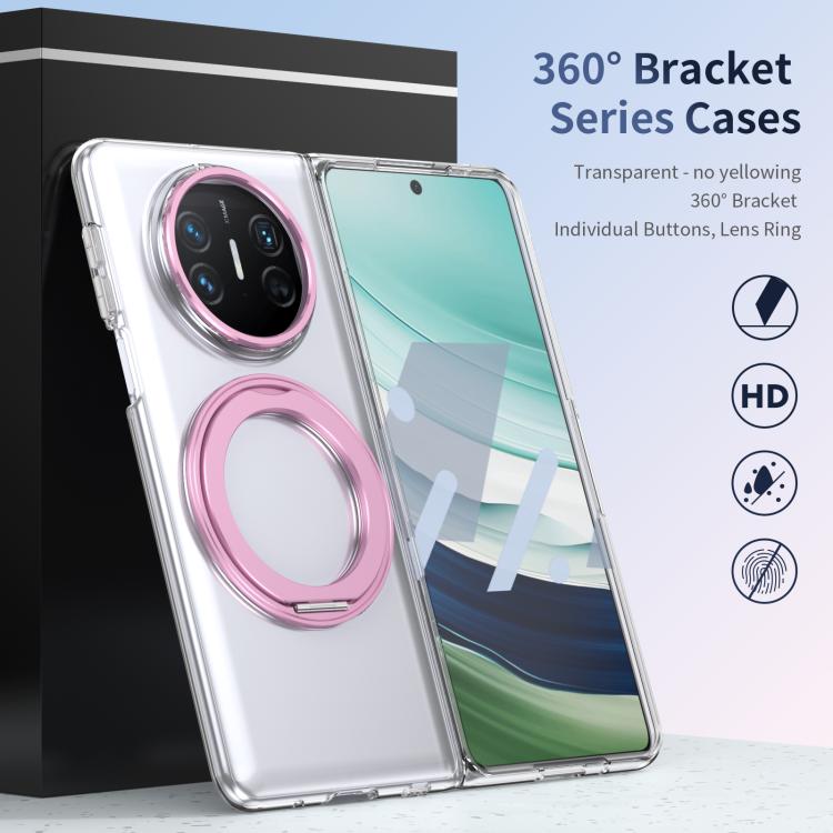 For Huawei Mate X5 Integrated Ice-feel High-transparency 360-Degree Rotating Stand MagSafe Folding Phone Case