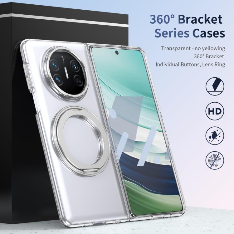 For Huawei Mate X5 Integrated Ice-feel High-transparency 360-Degree Rotating Stand MagSafe Folding Phone Case
