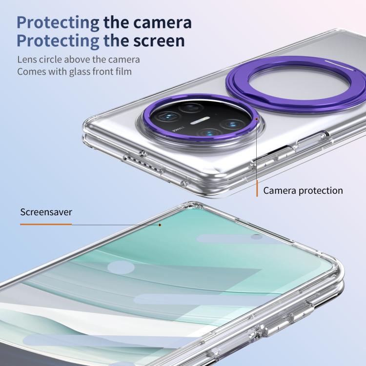 For Huawei Mate X5 Integrated Ice-feel High-transparency 360-Degree Rotating Stand MagSafe Folding Phone Case