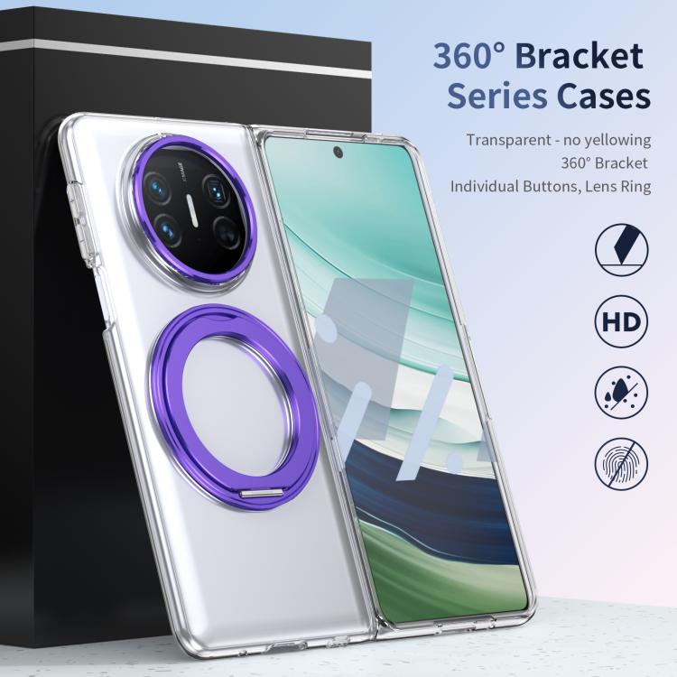 For Huawei Mate X5 Integrated Ice-feel High-transparency 360-Degree Rotating Stand MagSafe Folding Phone Case