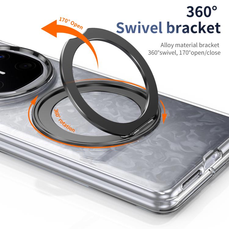 For Huawei Mate X6 Integrated Ice-feel High-transparency 360-Degree Rotating Stand MagSafe Folding Phone Case