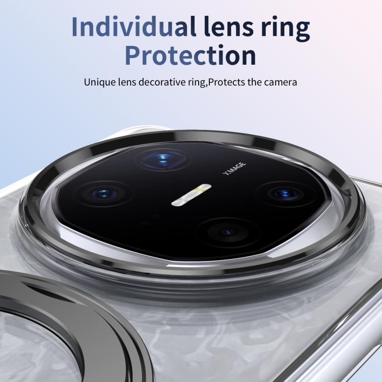 For Huawei Mate X6 Integrated Ice-feel High-transparency 360-Degree Rotating Stand MagSafe Folding Phone Case