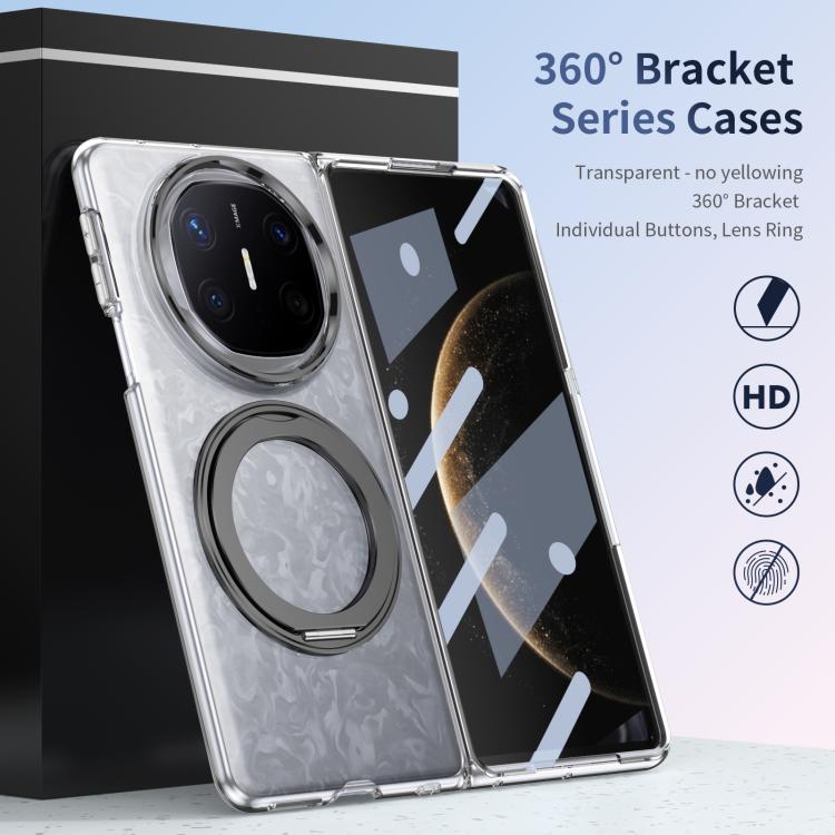 For Huawei Mate X6 Integrated Ice-feel High-transparency 360-Degree Rotating Stand MagSafe Folding Phone Case