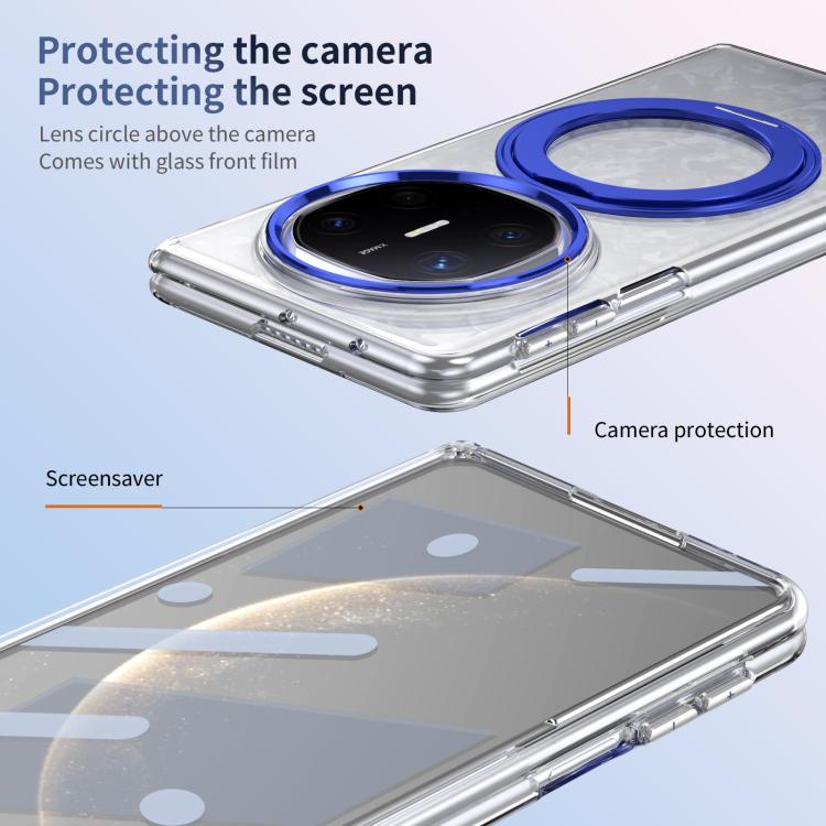 For Huawei Mate X6 Integrated Ice-feel High-transparency 360-Degree Rotating Stand MagSafe Folding Phone Case