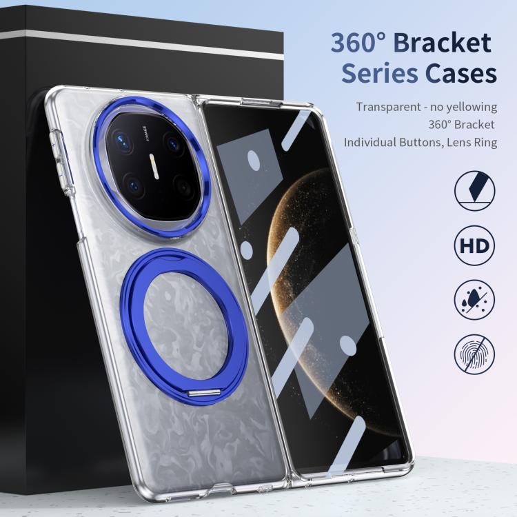 For Huawei Mate X6 Integrated Ice-feel High-transparency 360-Degree Rotating Stand MagSafe Folding Phone Case