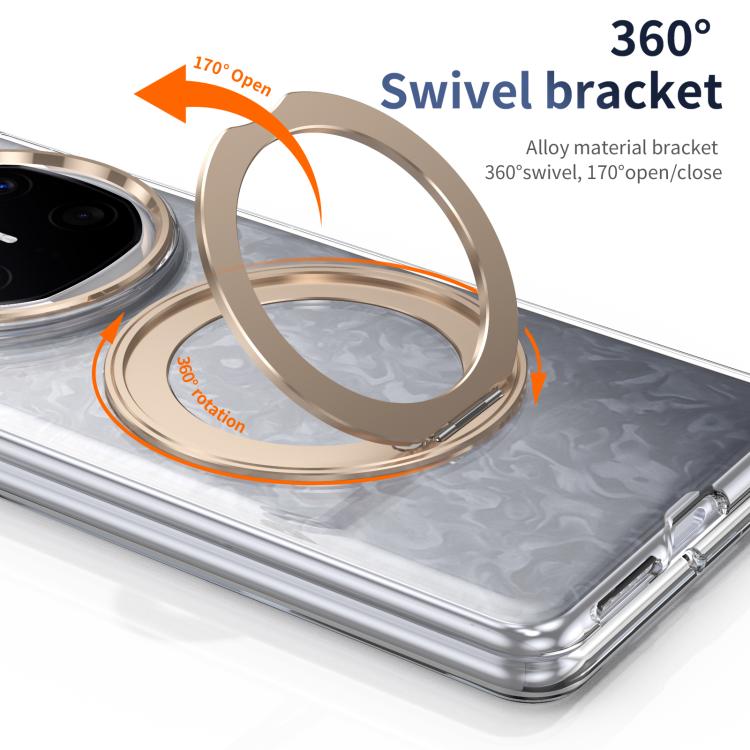 For Huawei Mate X6 Integrated Ice-feel High-transparency 360-Degree Rotating Stand MagSafe Folding Phone Case