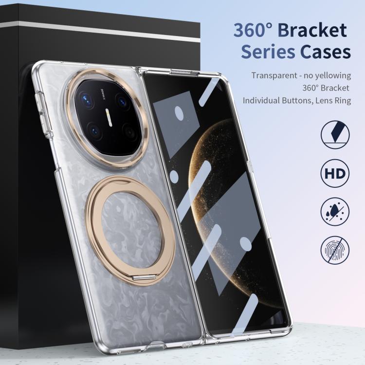 For Huawei Mate X6 Integrated Ice-feel High-transparency 360-Degree Rotating Stand MagSafe Folding Phone Case