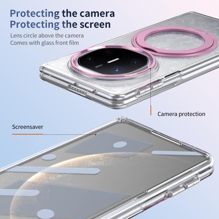 For Huawei Mate X6 Integrated Ice-feel High-transparency 360-Degree Rotating Stand MagSafe Folding Phone Case